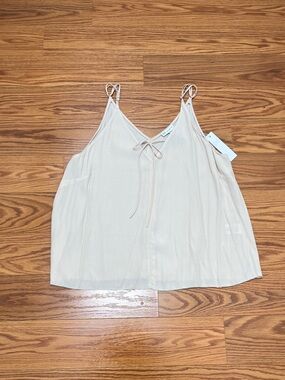 NWT Gentle Fawn Light Pink / Cream V-Neck Tie Cami Tank Top, Small, Women, Airy